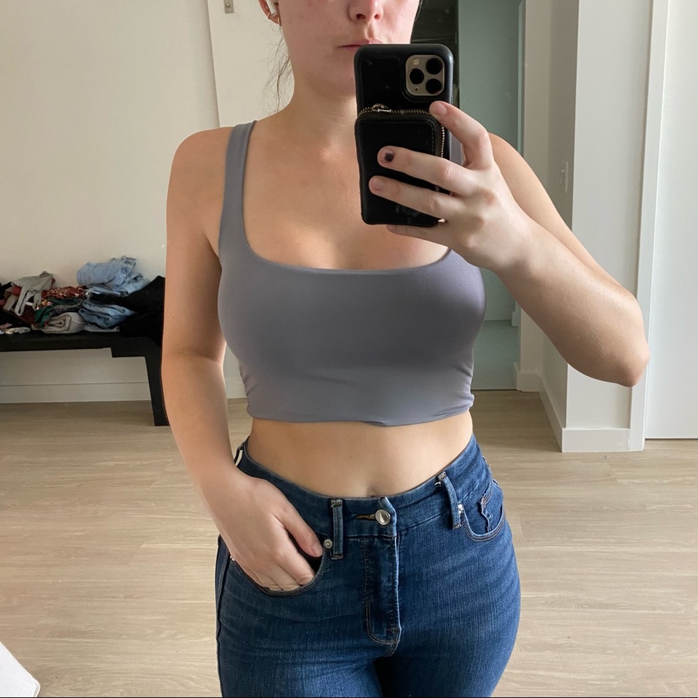 Meshki Crop Top, Slate Color, Size Small